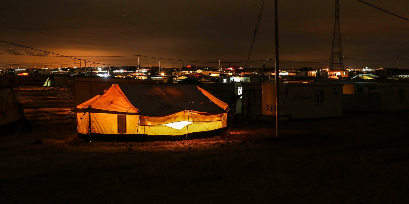 One of the tents that some Syrian refugees still use in a very cold night 1C degree, big families keep their tents in order accommodate all the family members close to each other.
NRC/ Hussein Amri
25th January 2015