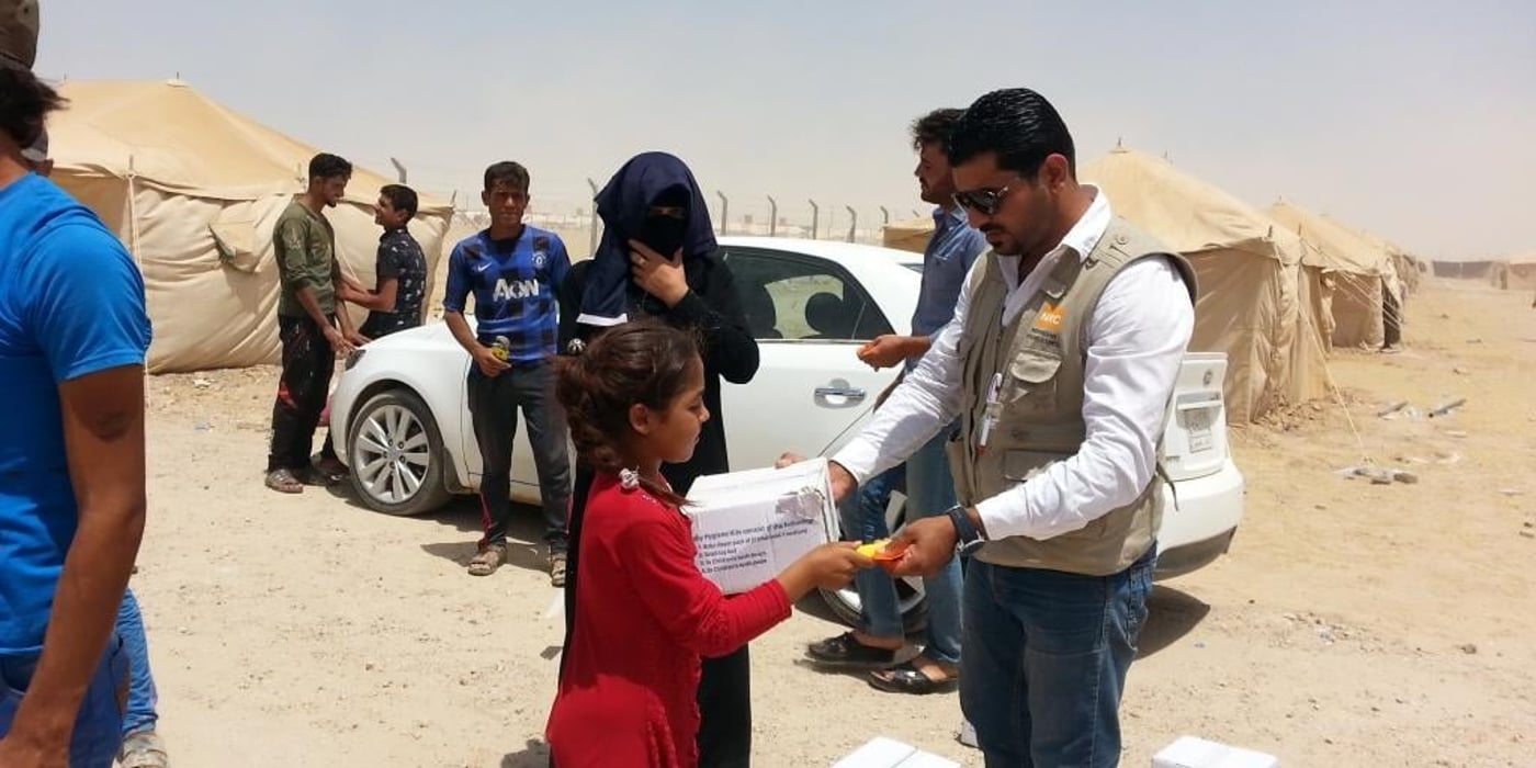 NRC is present in Amiriyat Al Fallujah delivering emergency aid such as safe drinking water and food parcels and baby kits to newly displaced families from Fallujah.
Photo: NRC