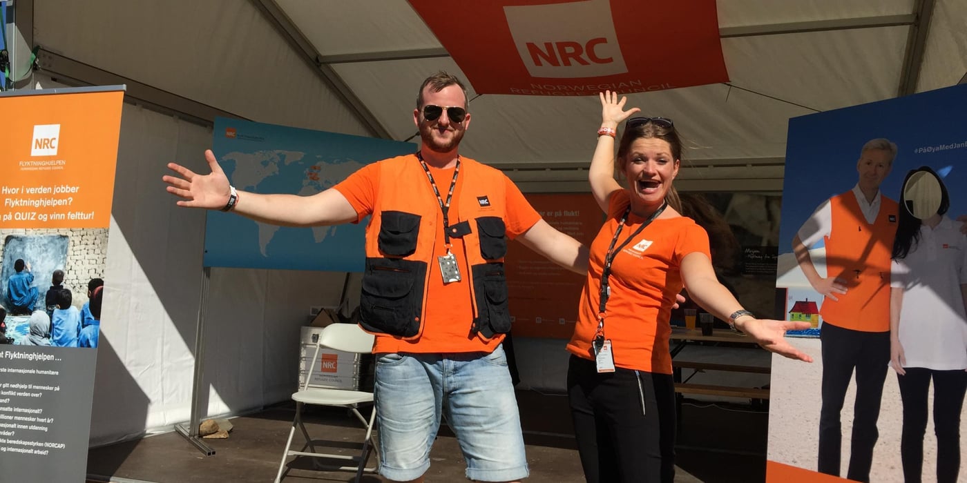 NRC stand at Øyafestivalen/ Øya festival in Oslo, August 2015. Photo: NRC/Guri Romtveit.
