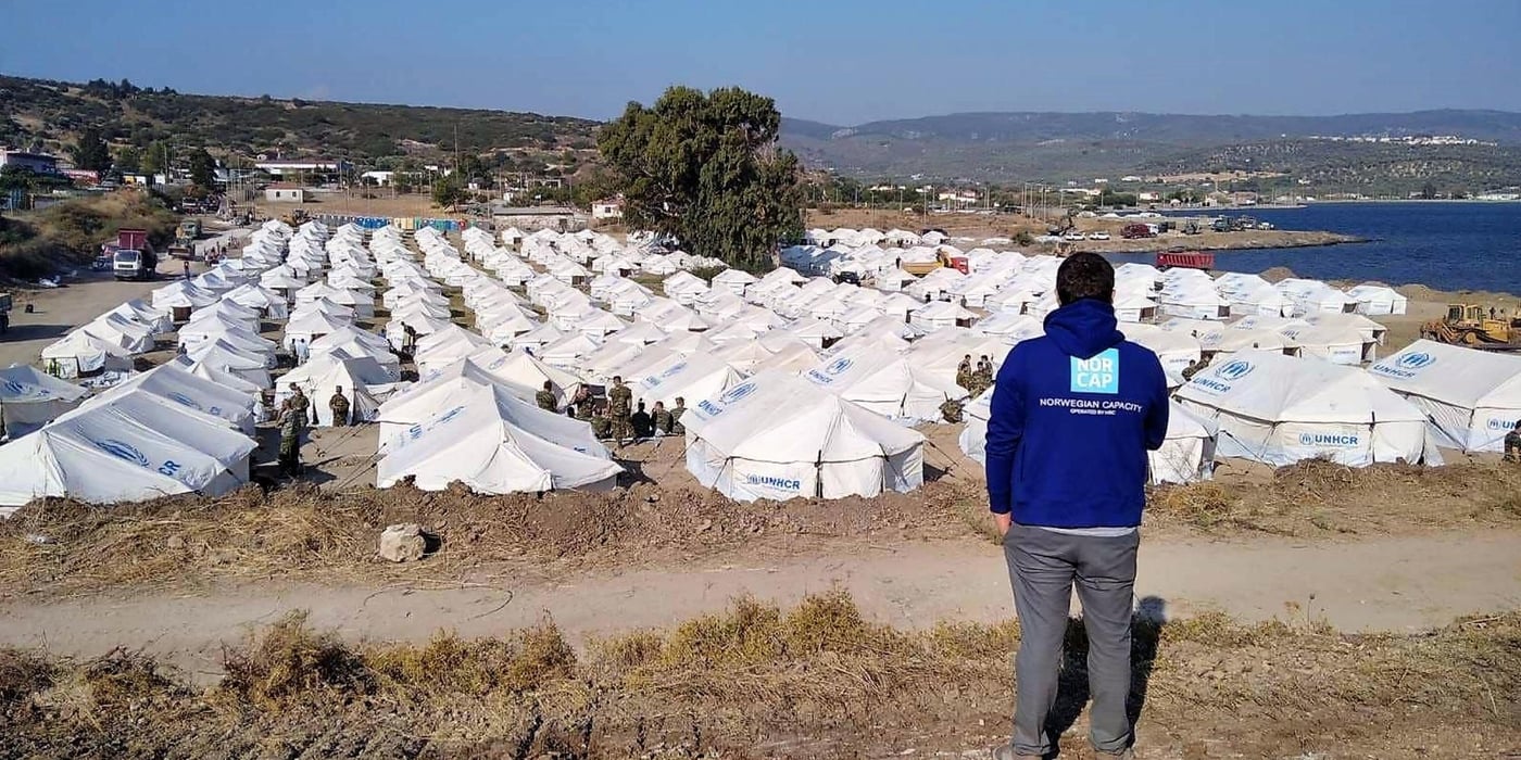 NORCAP experts have helped set up the new camp on Moria, after fires destroyed the previous camp. We also have a site planner on the island, supporting coordination and setting up water tanks and sewage facilities. (Photo: NORCAP/Alkisti Mavraki) September 2020