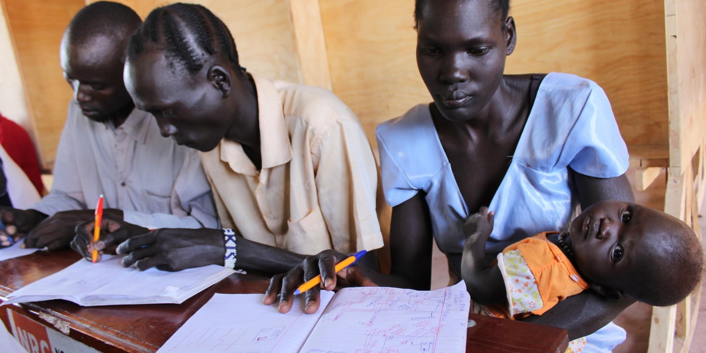 Monica Lul is the only woman taking up Electrical installation courses at the Kakuma YEP centre. She wants to master the skill and start her own business. She is not intimidated by the fact that the course is dominated by men. She believes that a woman can do anything she focuses her energy on. Photo: NRC/Nashon Tado