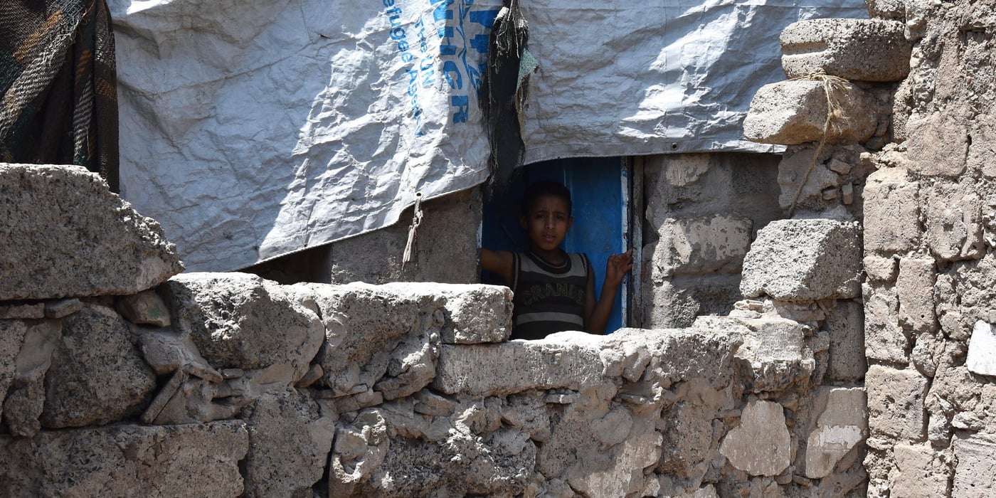 Hassan (10) was displaced due to the war from his home town of Taiz one year ag. Today, he lives in Al Habbari informal camp in dana'a with his family.
Photo: Becky Bakr Abdulla/NRC