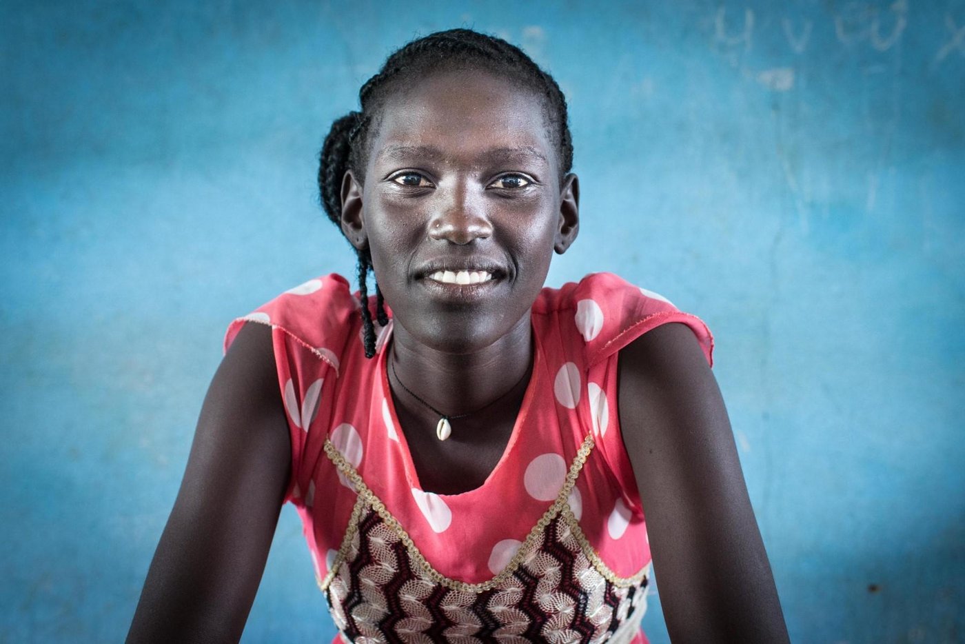 Portrait of Mary Abur Magar, 20, from South Sudan.