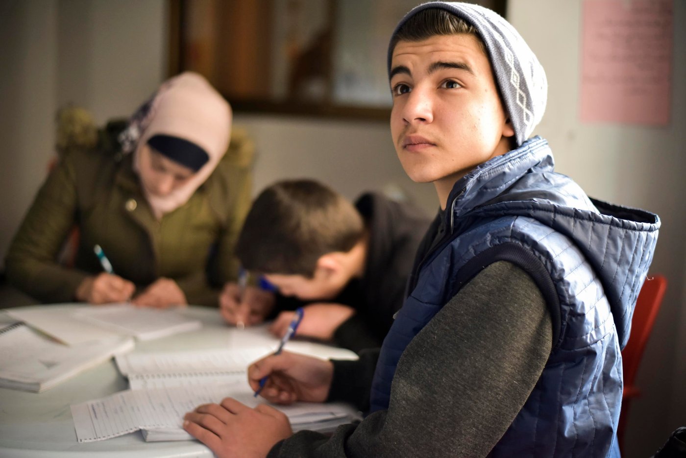 Mohamed, (16), had to drop school at the age of fourteen due of his unsatisfactory performance. After joining the self-learning program supported by NRC Syria, he was able to pass grade 8. In the meantime, he is preparing to sit his 9th grade exams. We wish him all the best!
The Norwegian refugee council is providing this type of program to youth like Mohamad. He is among the many students who participated in the self-learning program conducted by NRC in Rural Damascus.
Photo: Tareq Mnadili/NRC
