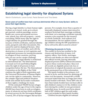 Establishing Legal Identity for Displaced Syrians