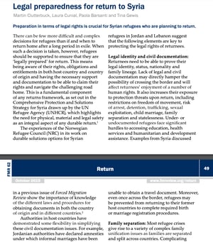 Legal Preparedness for Return to Syria