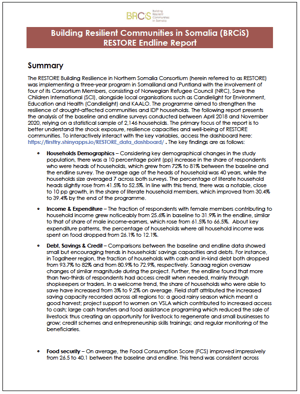 Front page of the "RESTORE Endline" Report