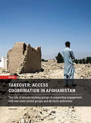 Front page of the report "Takeover: Access coordination in Afghanistan".