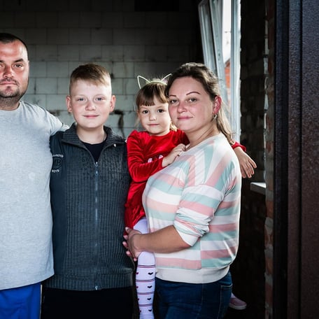 En familie på fire.