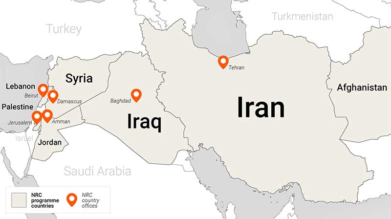 kart over Midt&oslash;sten