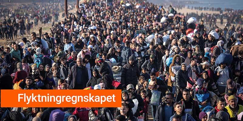 Palestinere på vei tilbake til hjemmene sine i det nordlige Gaza.